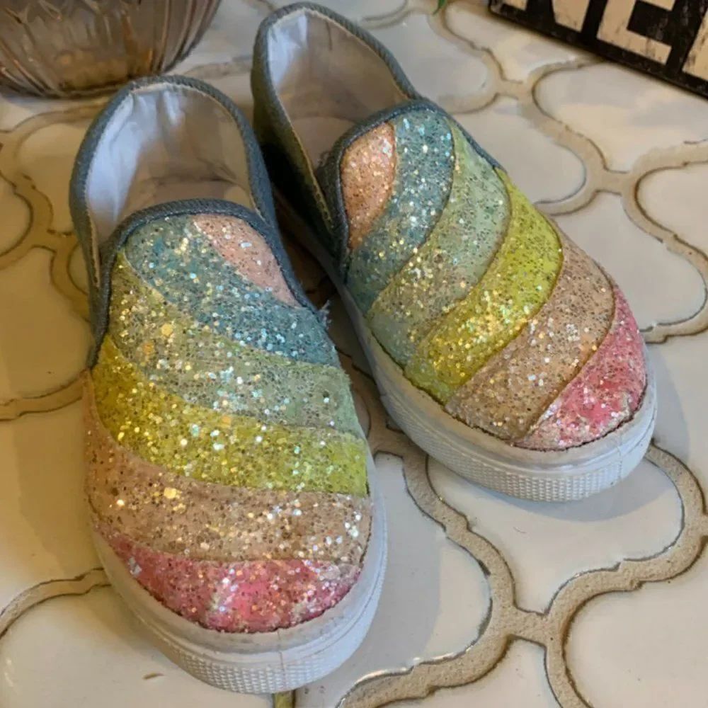 Capelli New York Rainbow Glitter Slip On Canvas Shoe